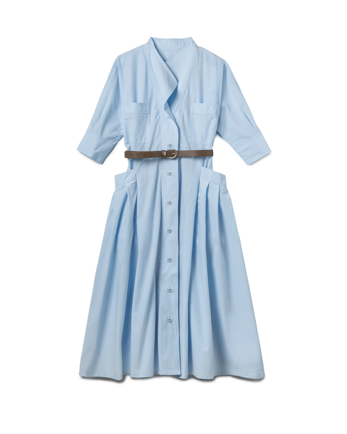 Sculptural Utility Belted Dress