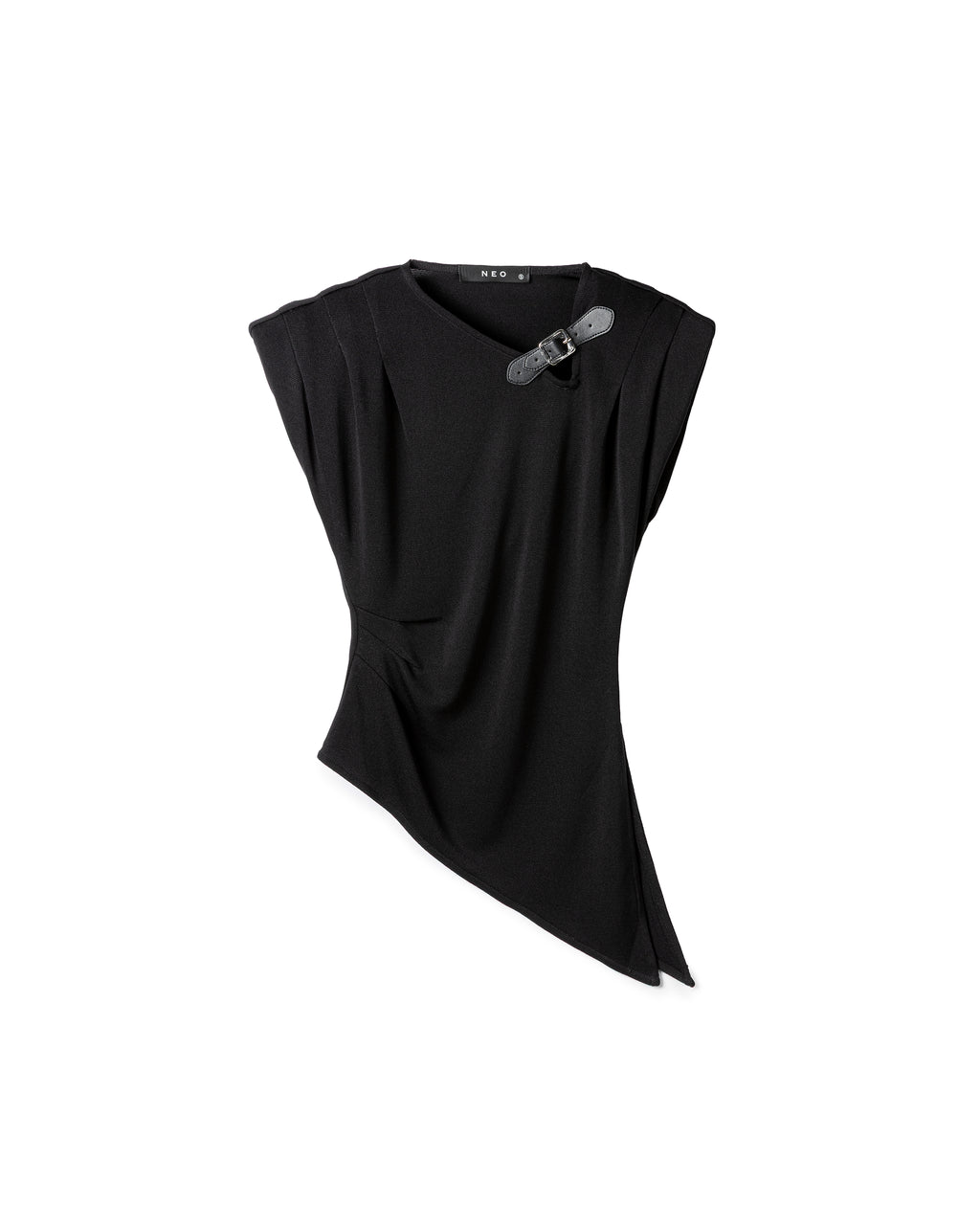 Asymmetric Buckle-Detail Top