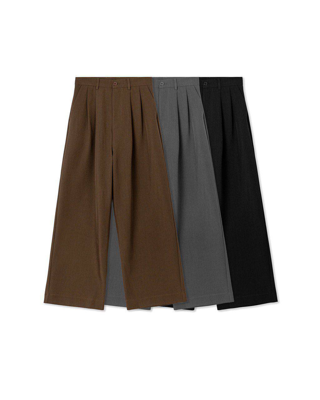 Pleated Straight Trousers