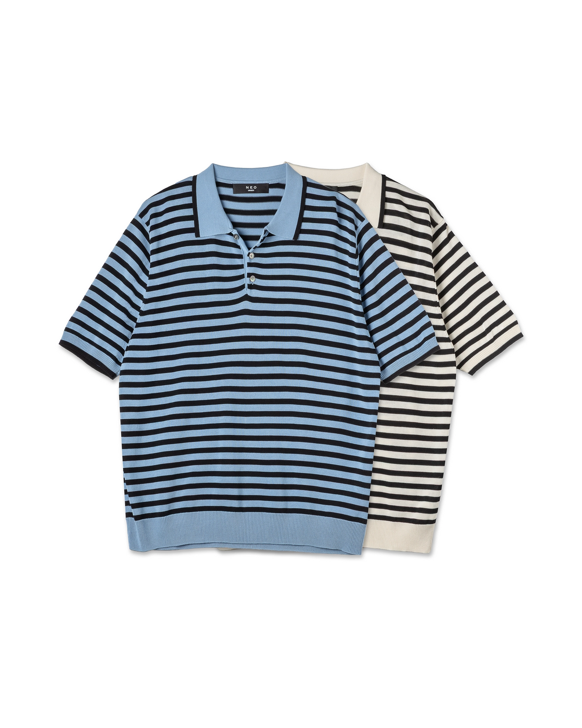 Fine-Stripe Knit Polo