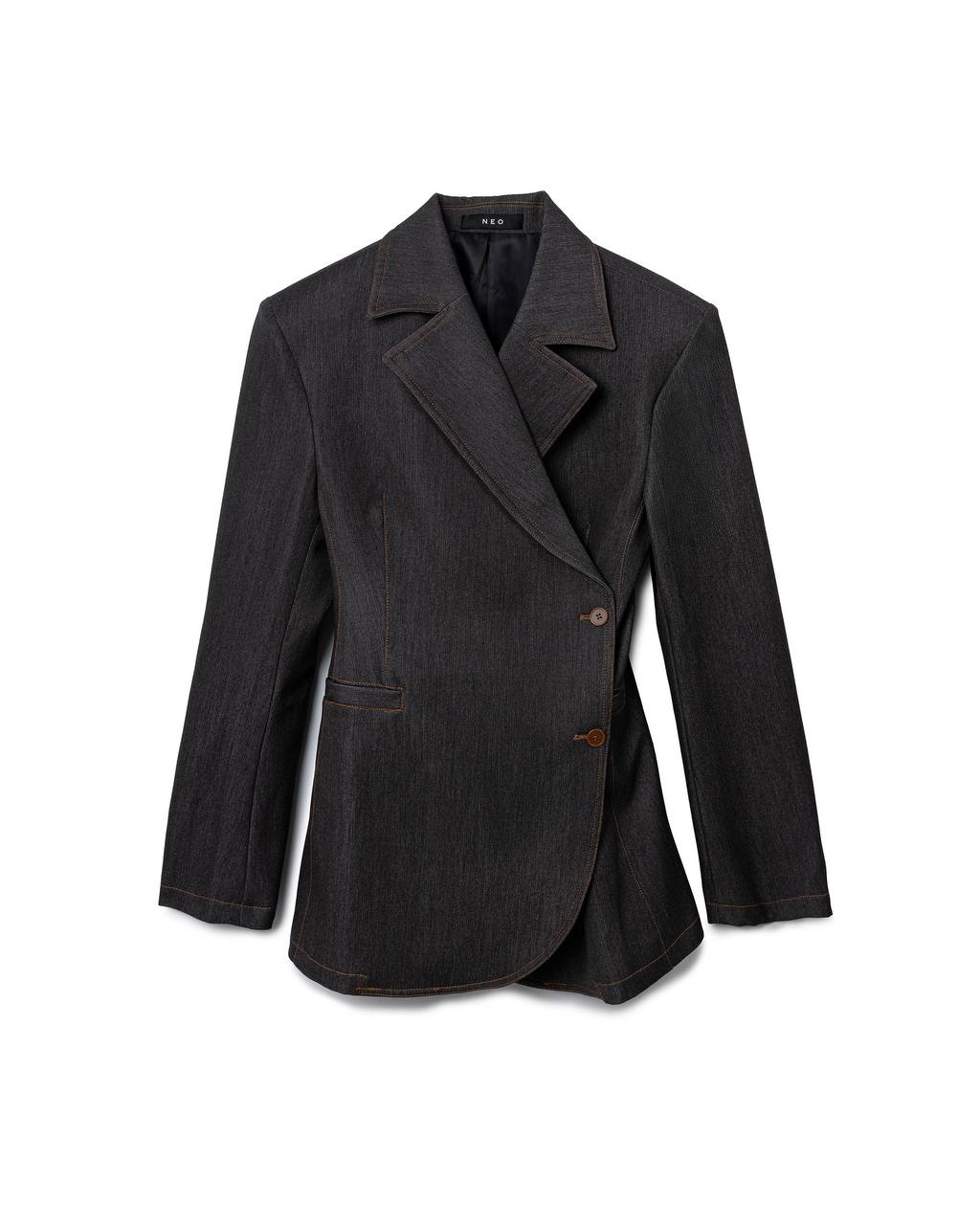 Asymmetric Wrap Tailored Blazer