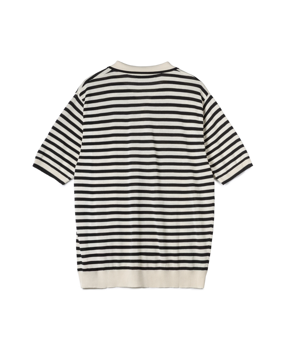 Fine-Stripe Knit Polo