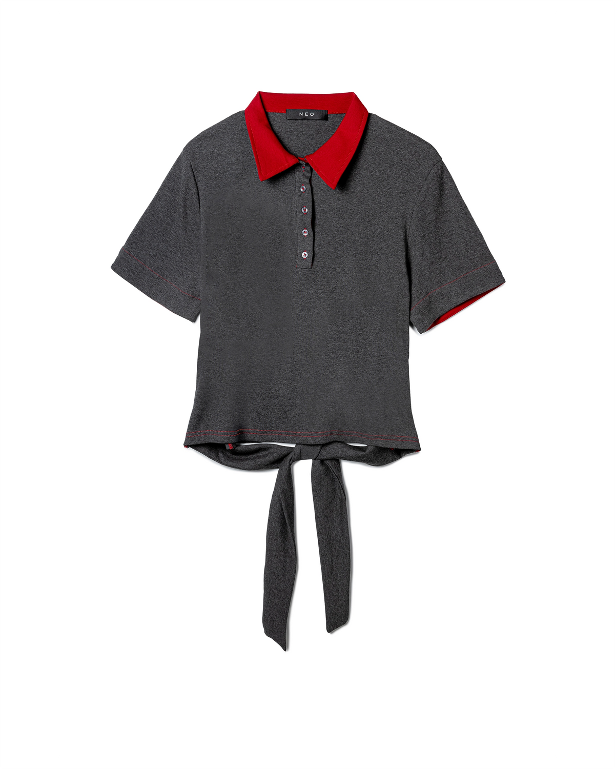 Contrast Polo Tie Top