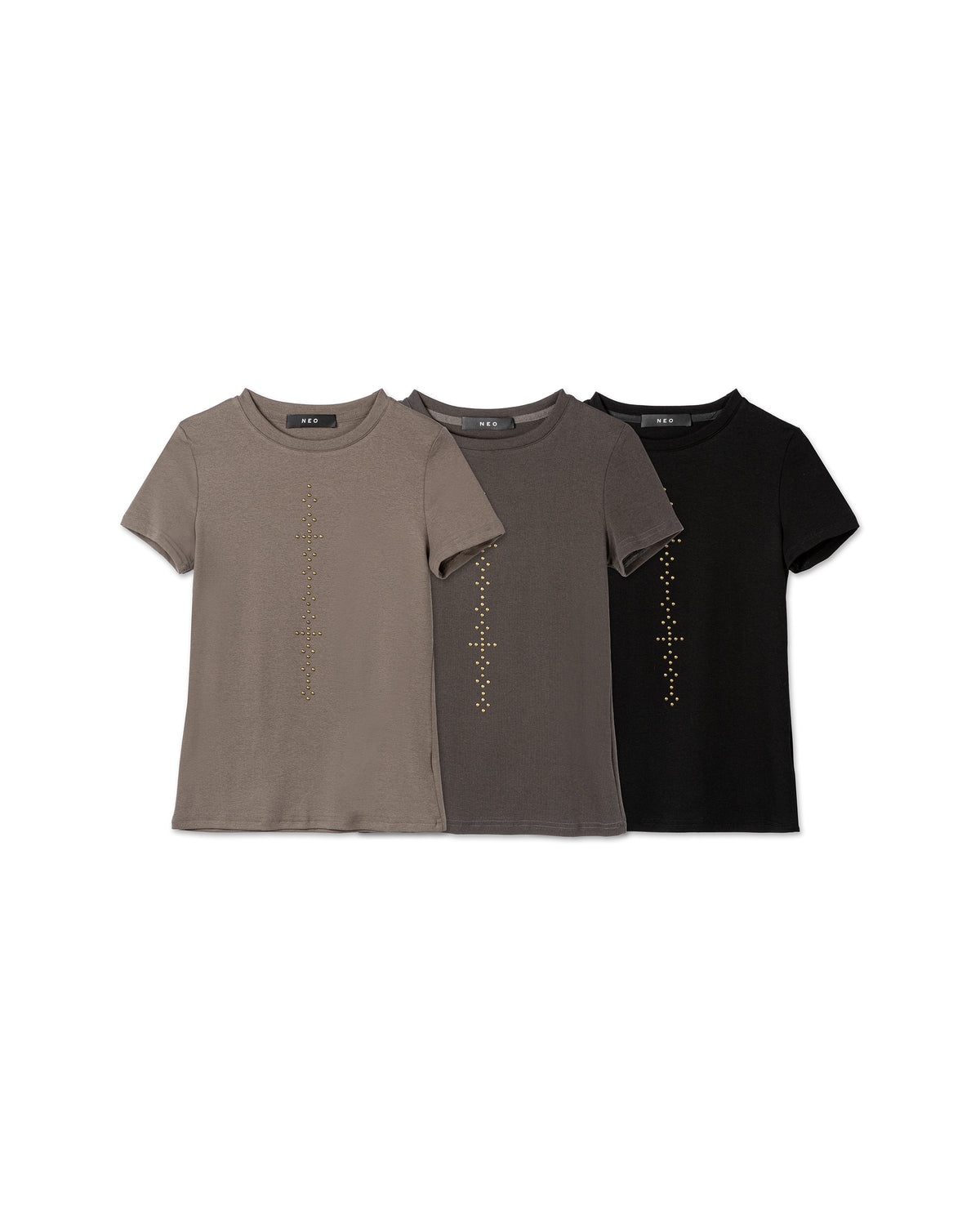Fitted Studded-Detail T-Shirt