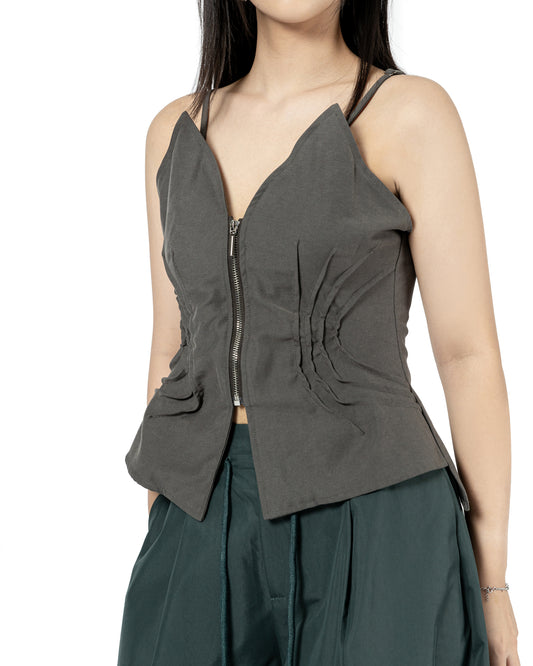 Sculpted Pleated Corset Top