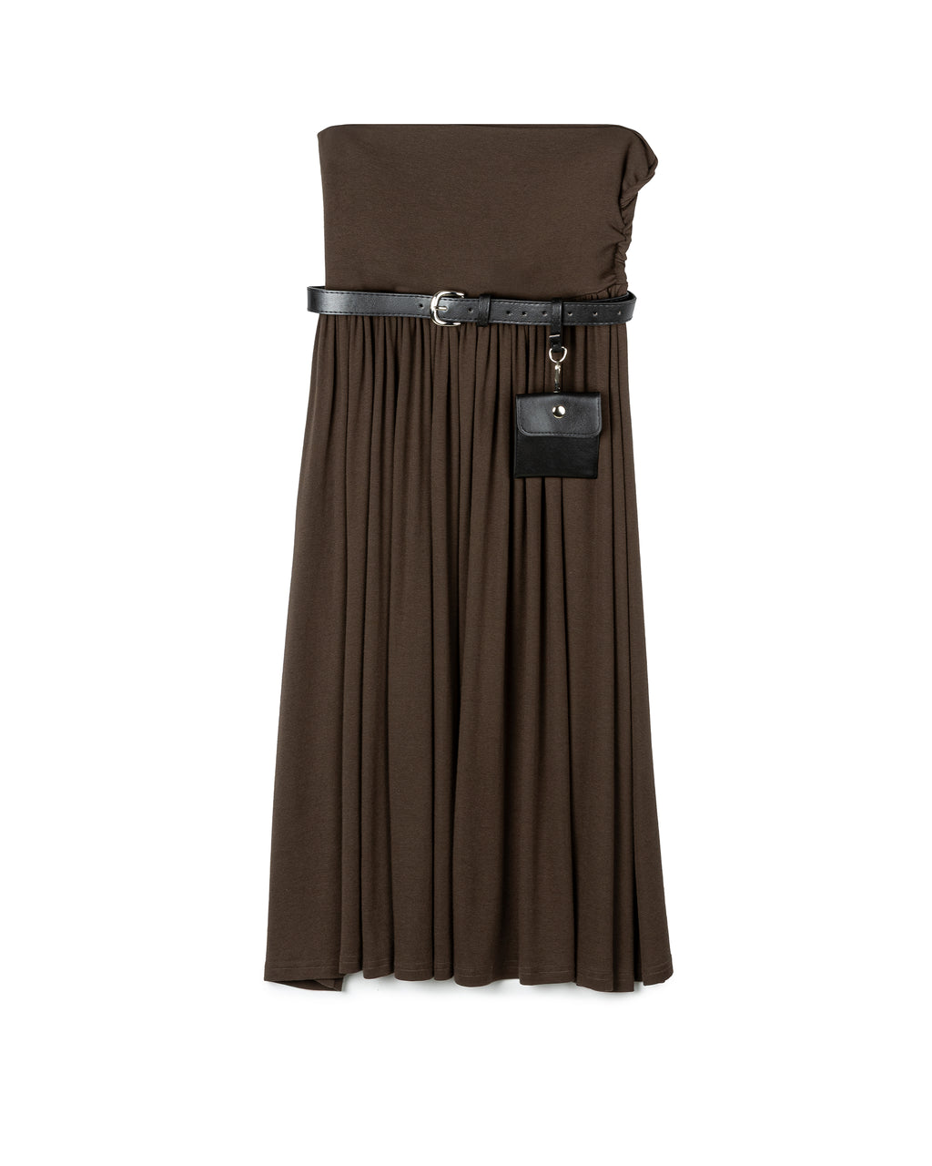 Minimal Rhinestone with Belted Skirt Set