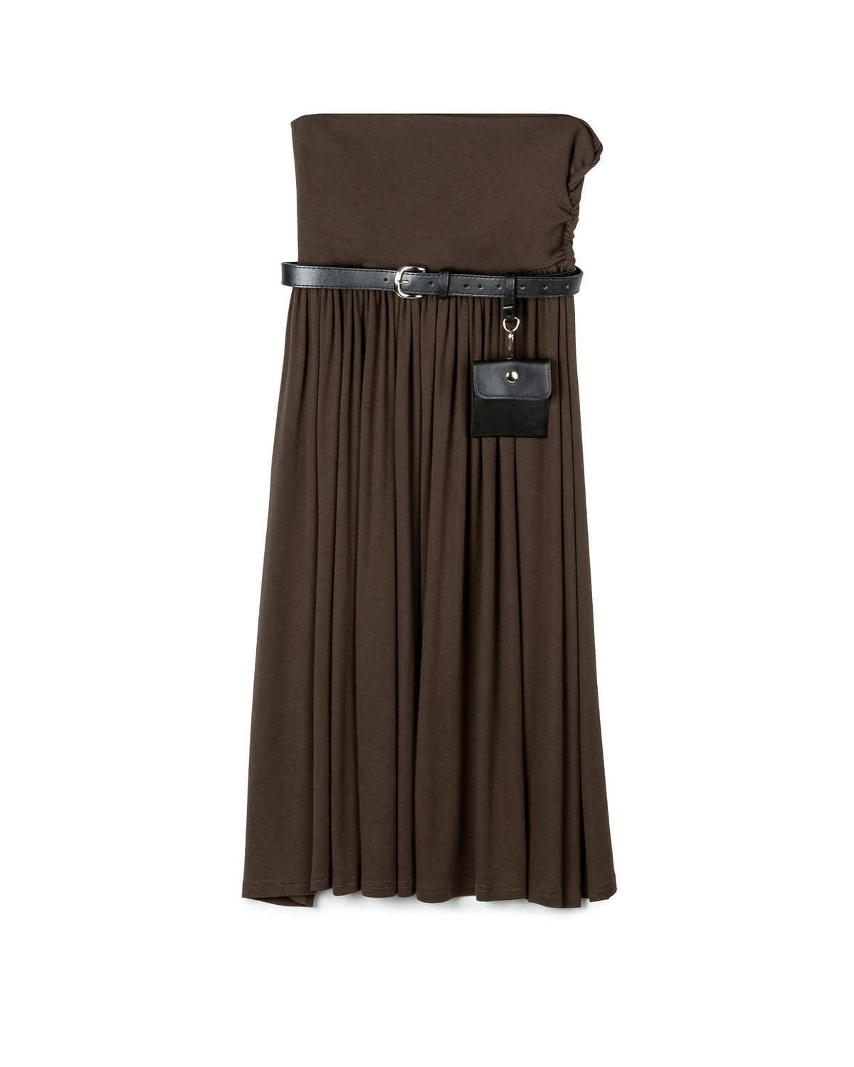 Minimal Rhinestone with Belted Skirt Set