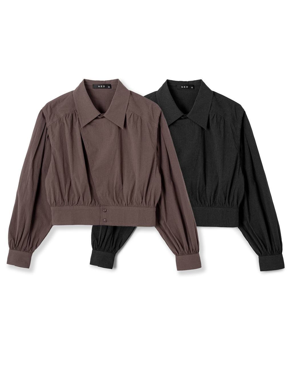 Gathered Cropped Shirt