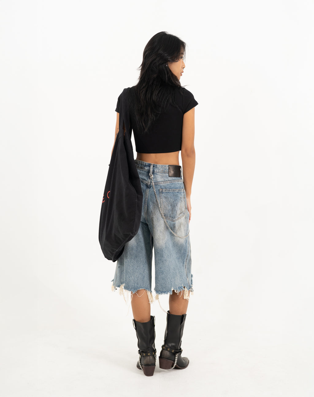 Distressed Denim Jorts