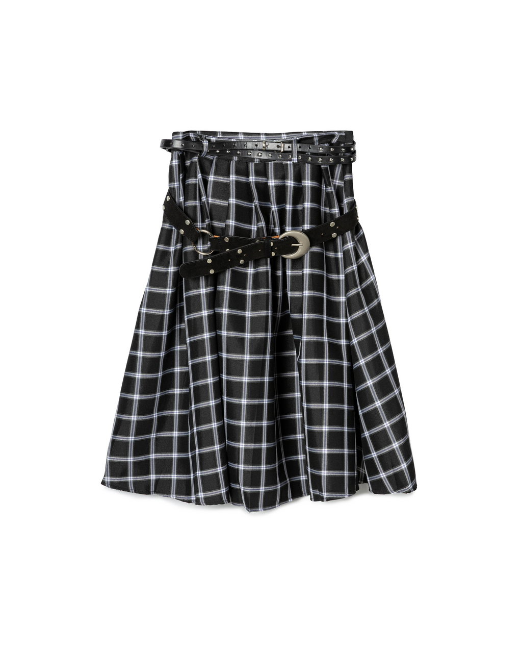 Pleated Check Skirt