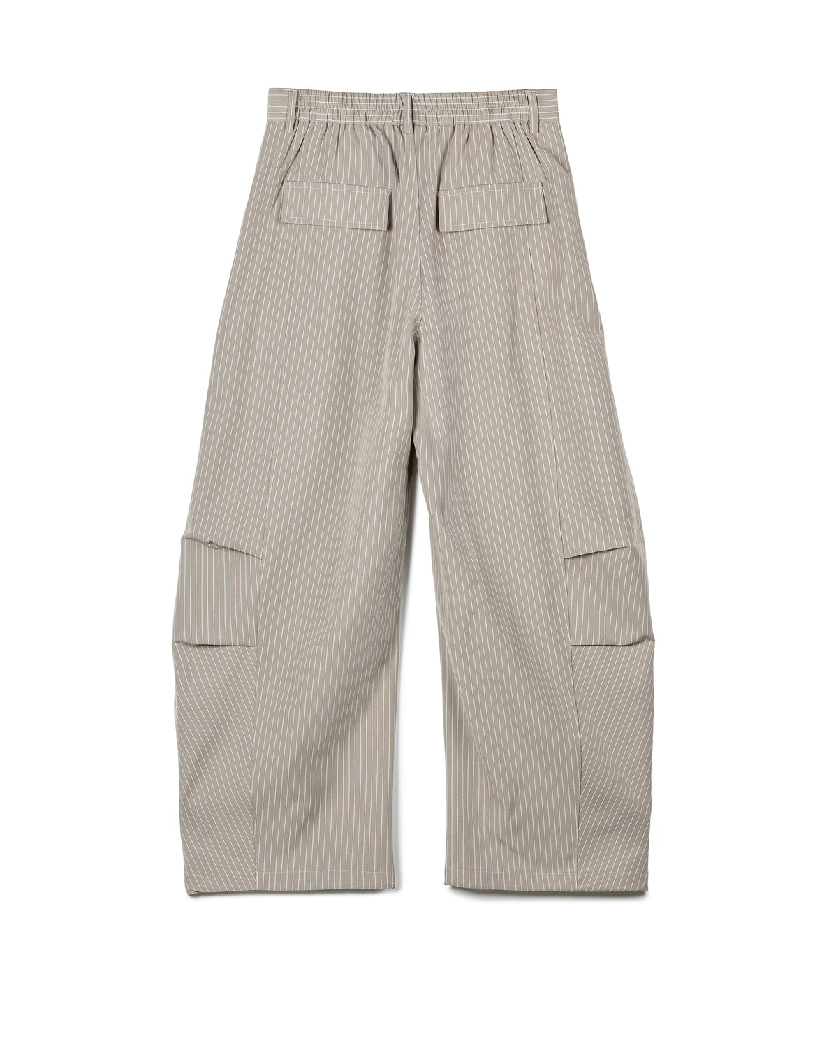 Fluid Pinstripe Pleated Elastic Trousers