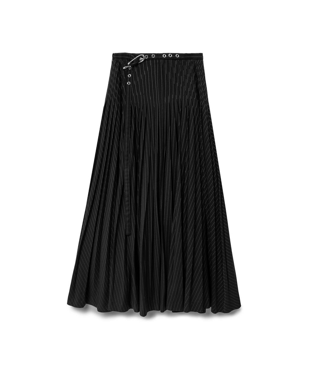 Asymmetric Pleated Long Midi Skirt