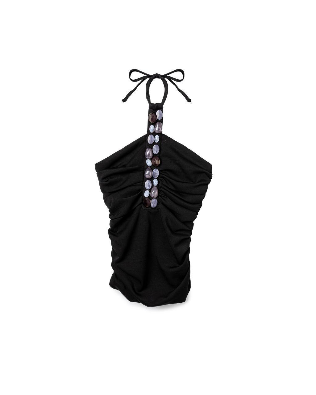 Gem Halter Ruched Top
