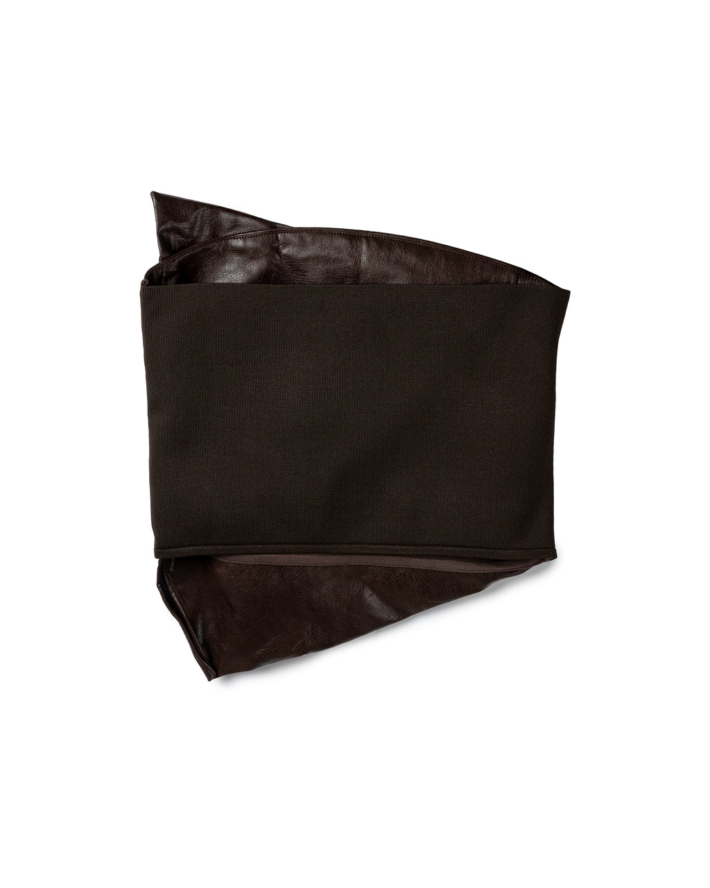 Sculptural Gathered Leather Tube Top
