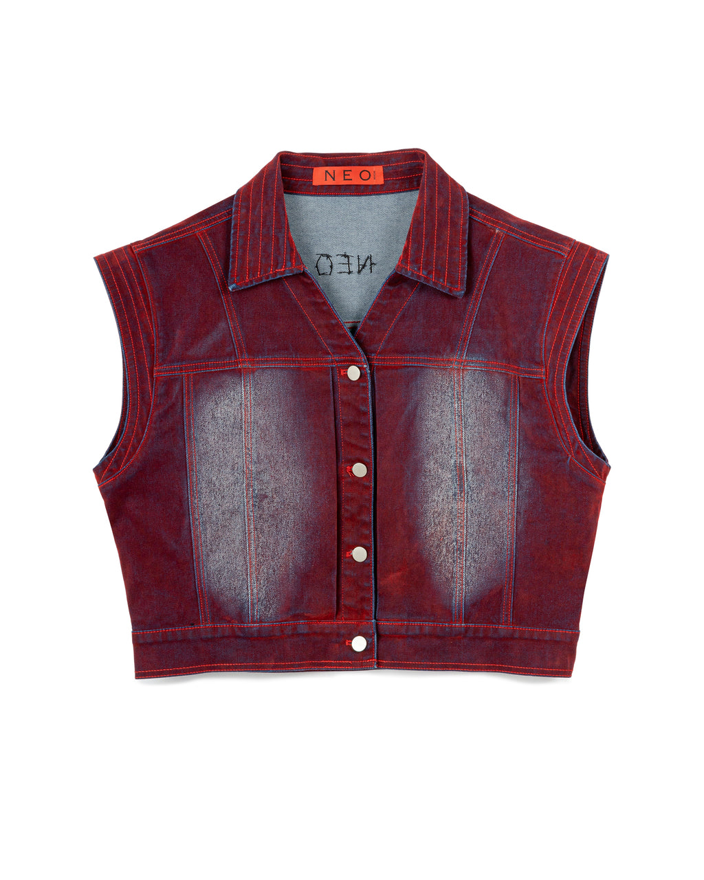 N E O CH.2 Faded Wrinkle Sleeveless Outerwear