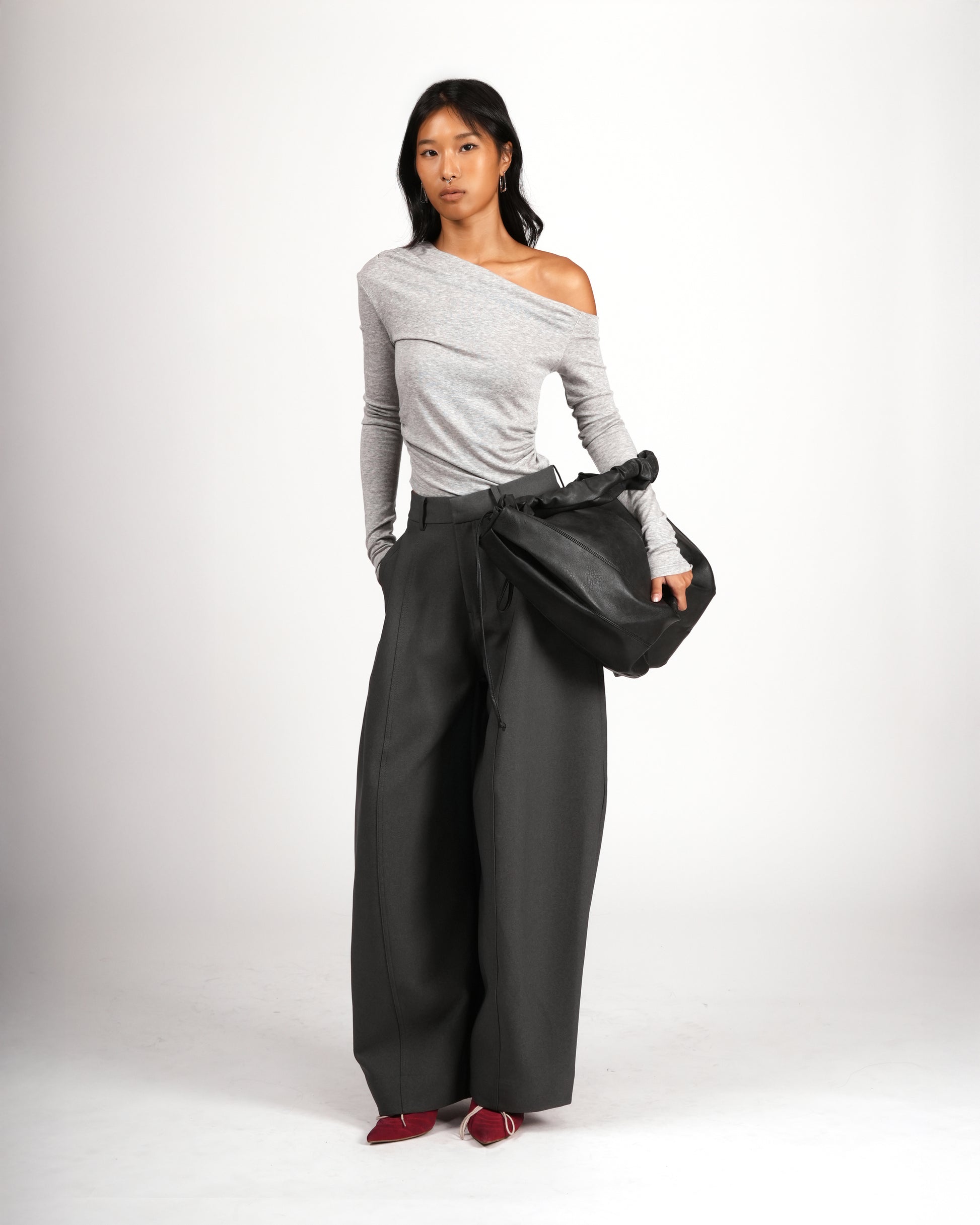 Box Pleat Wide Leg Pants