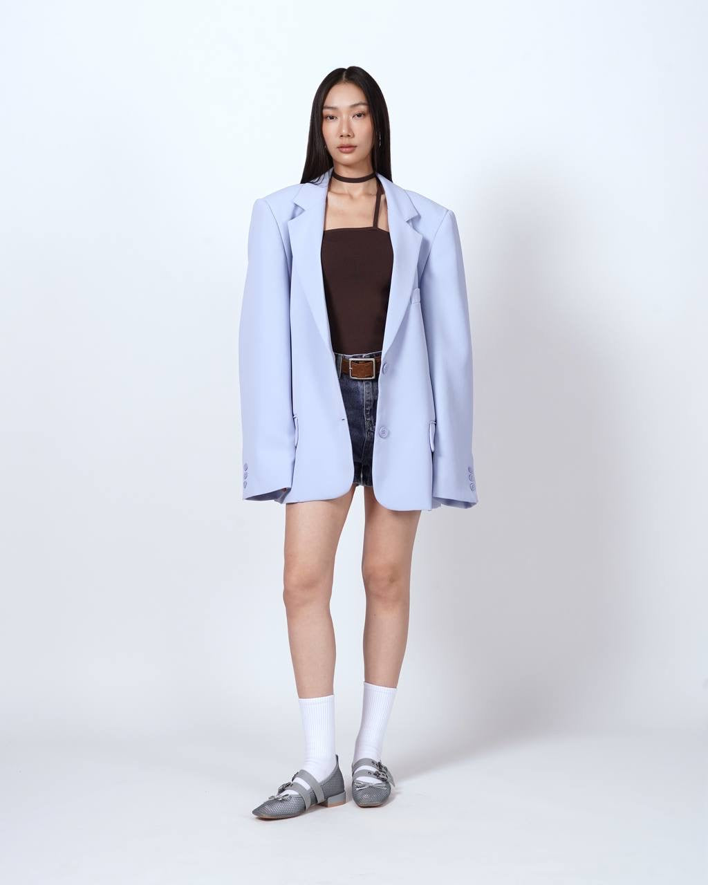 V-Collared Oversized Blazer