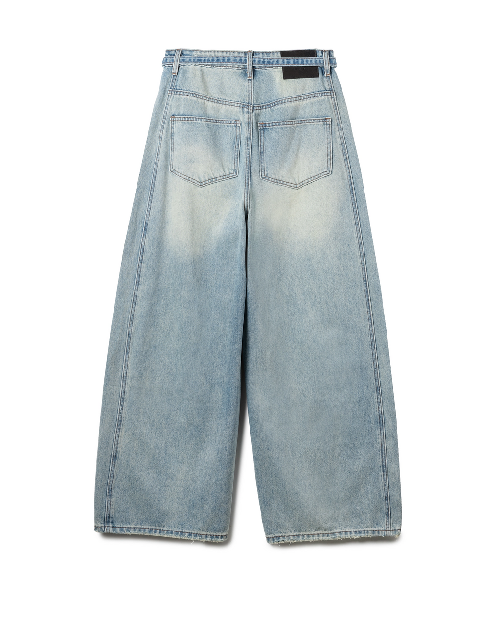 Self-Belted Wide Denim Pants