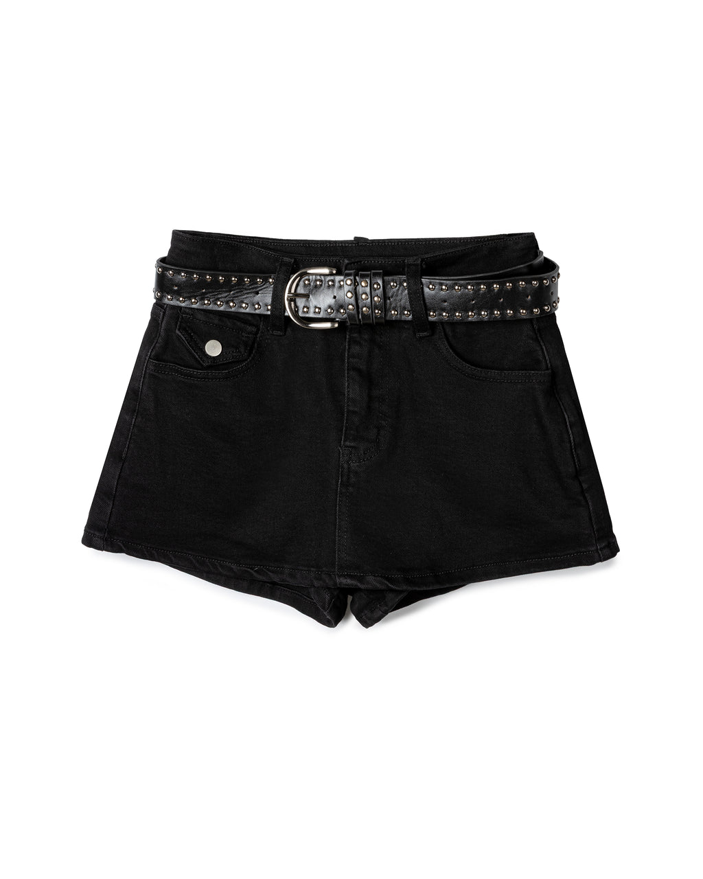 Relaxed Studded Denim Shorts