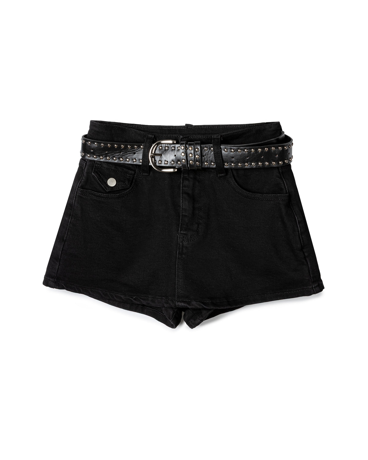 Relaxed Studded Denim Shorts