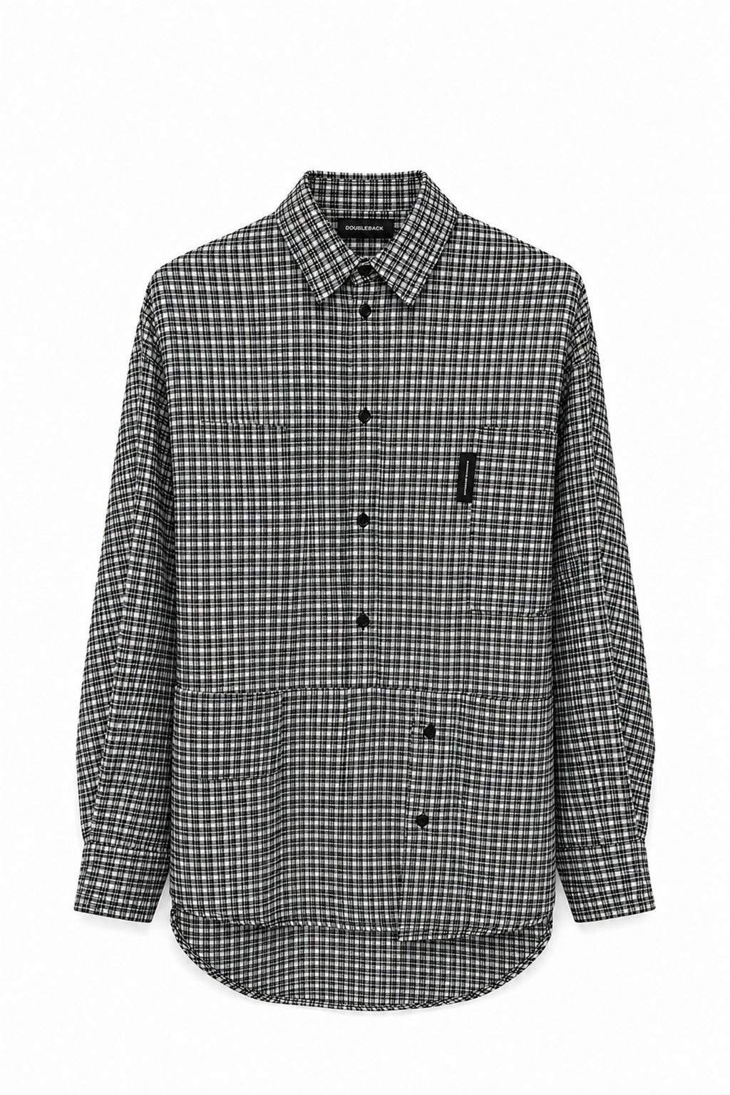 DOUBLEBACK Checkered Twisted Shirt （B&W）