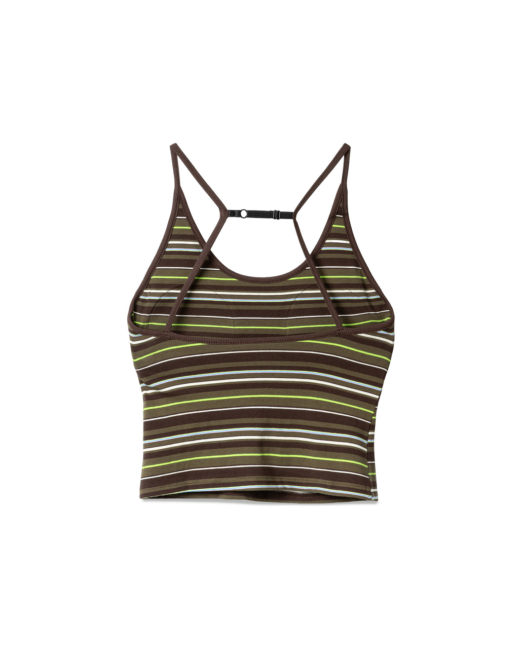 Fitted striped-ribbed camisole
