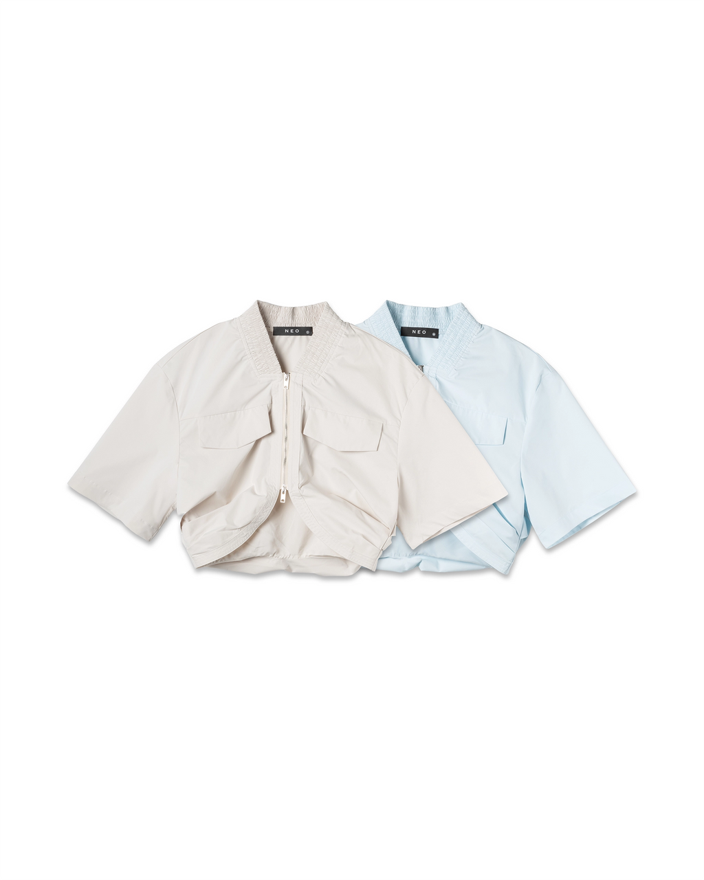 Cropped Technical Bomber Top