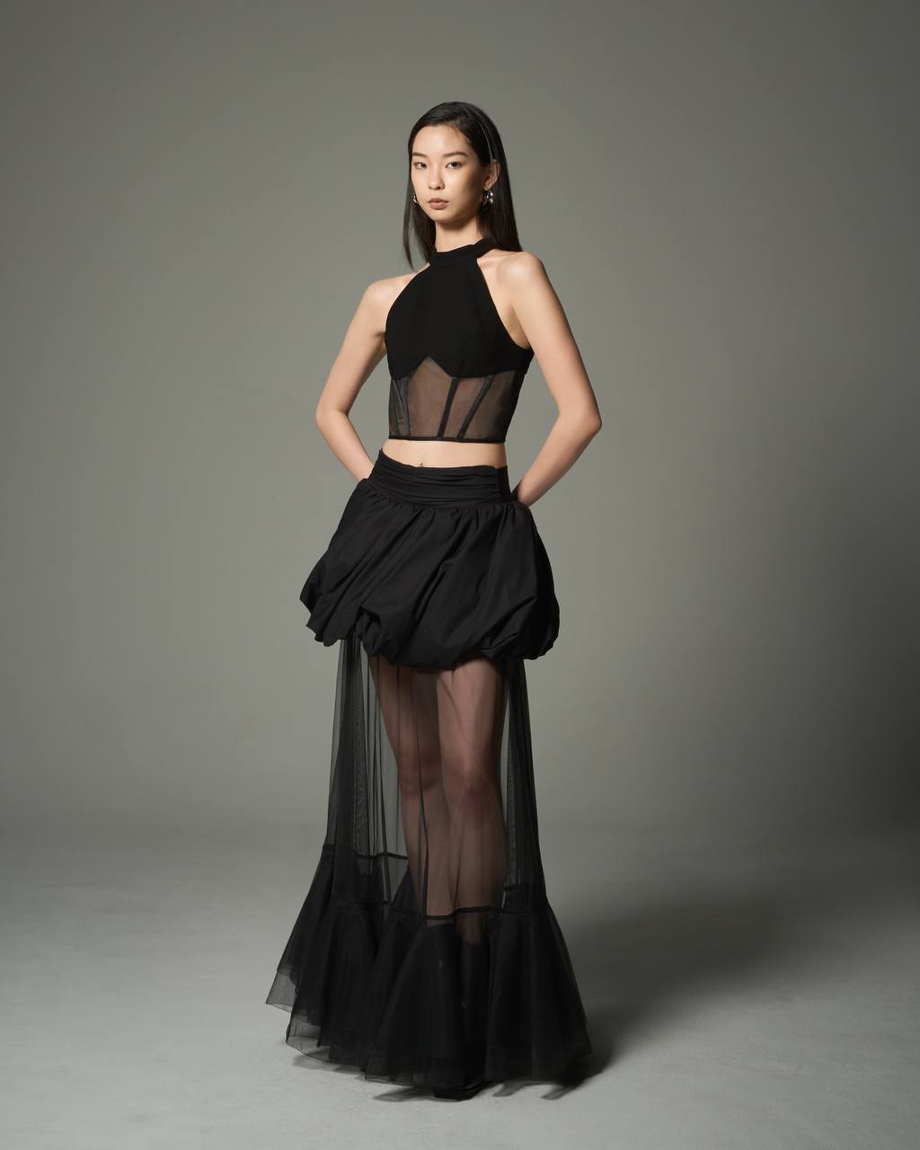 Halter Neck Mesh Top