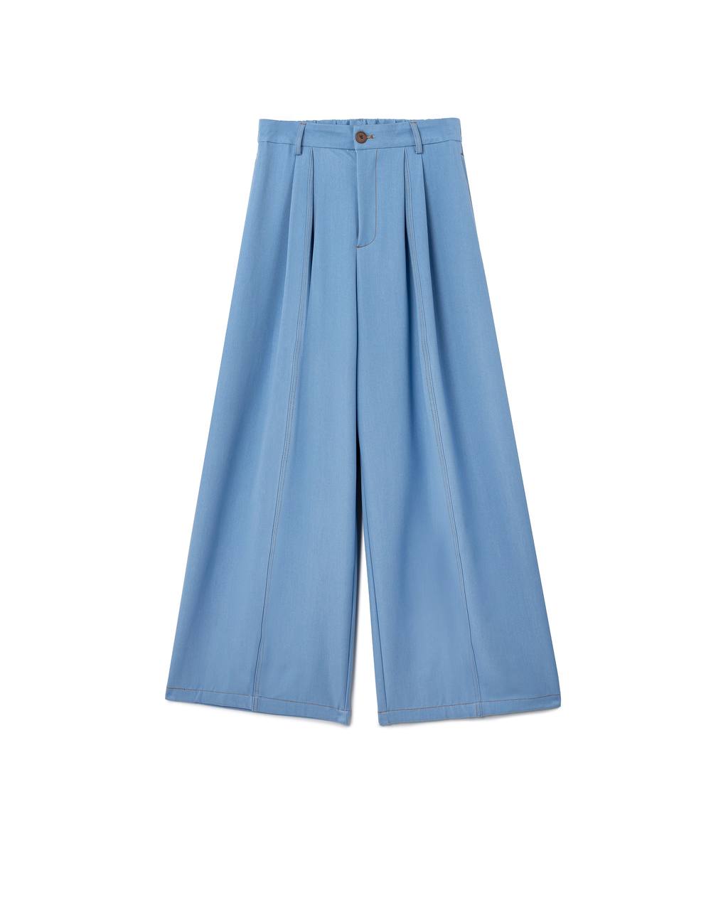 Pleated Wide-Leg Tailored Pants