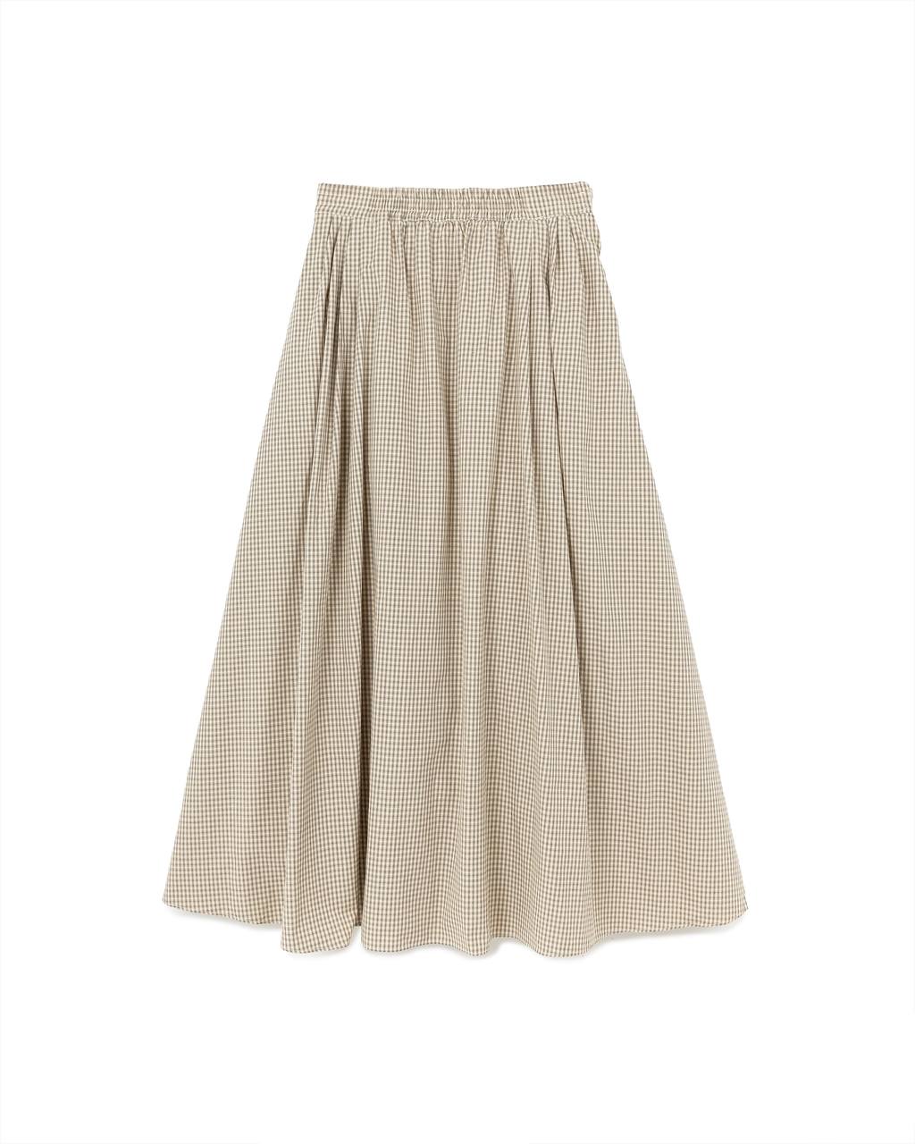 Gingham Flare Maxi Skirt