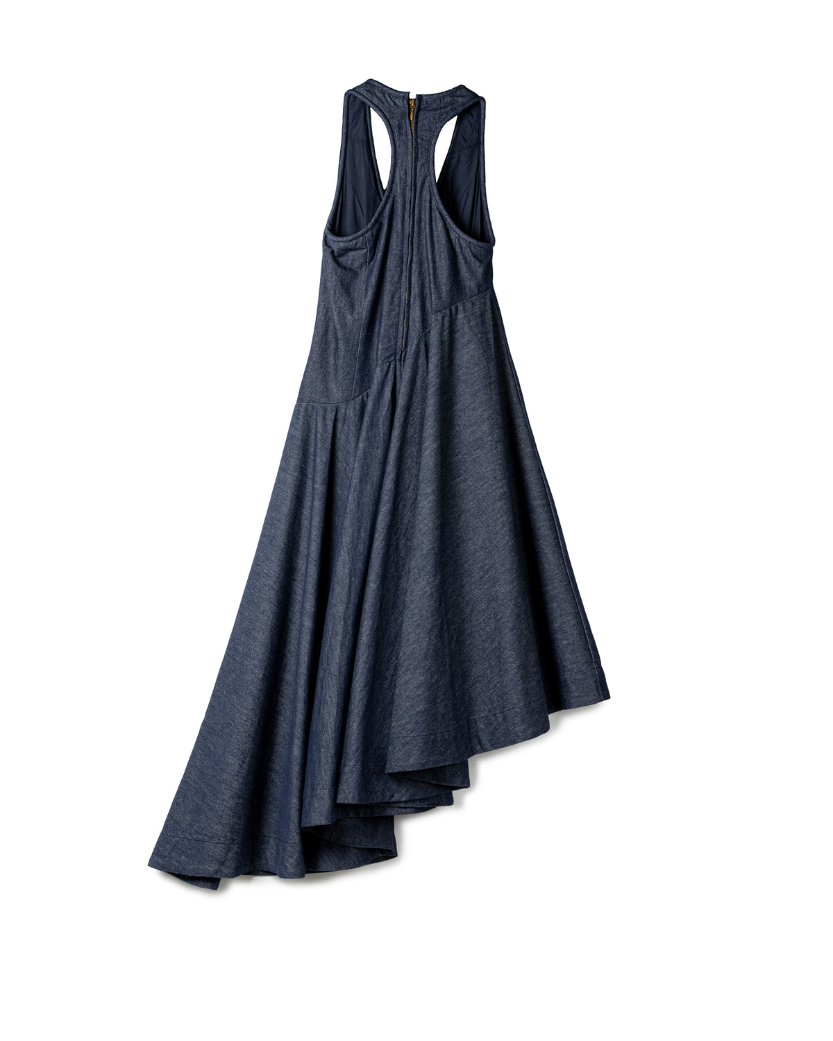 Asymmetric Racerback Denim Dress