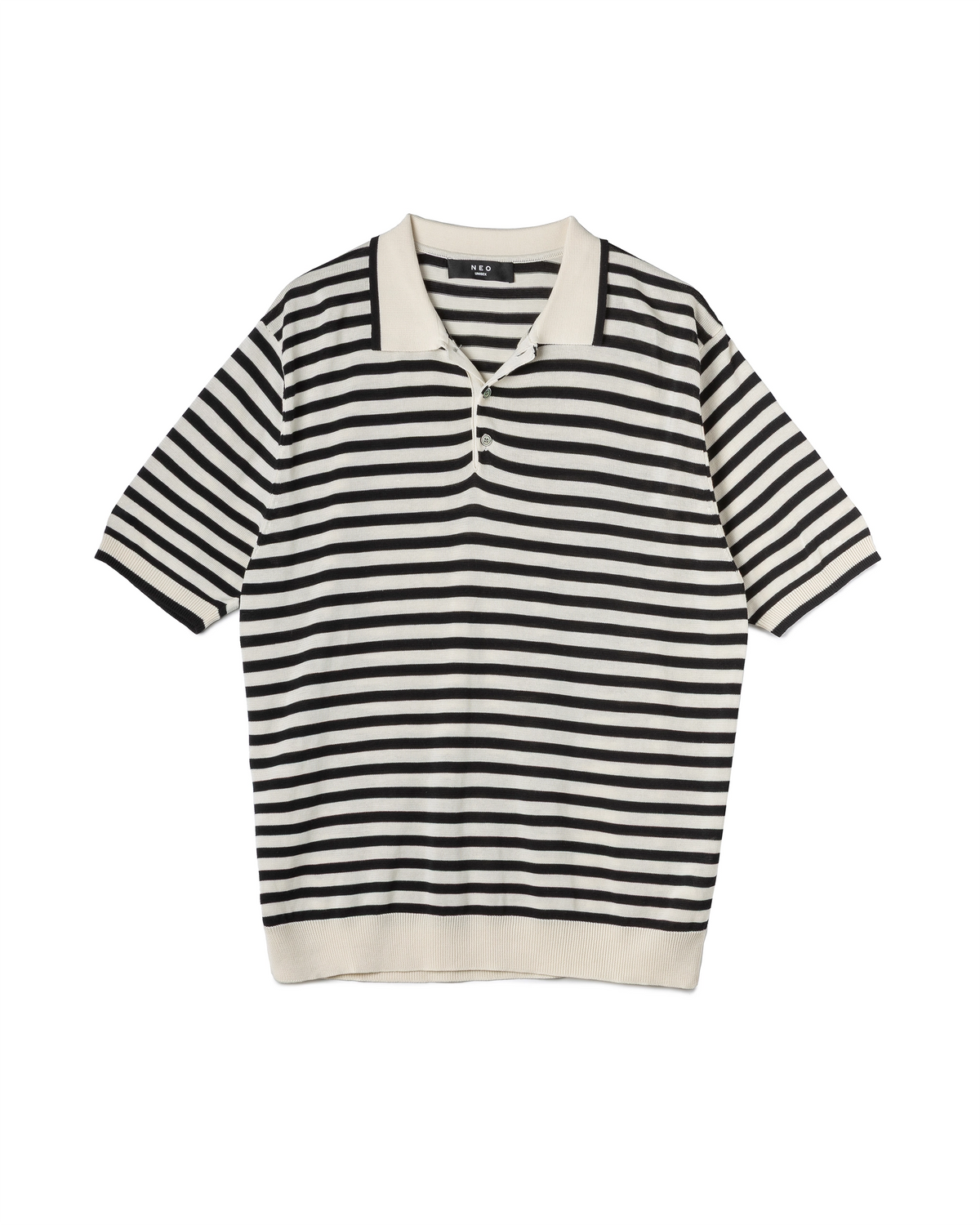 Fine-Stripe Knit Polo