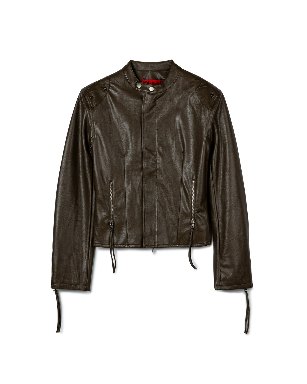 N E O Tailored zip-accented leather jacket