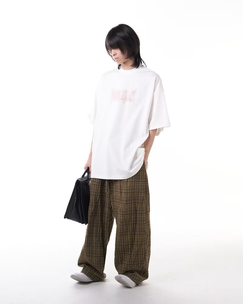 DOUBLE BACK Blurred Logo T-Shirt Oversized