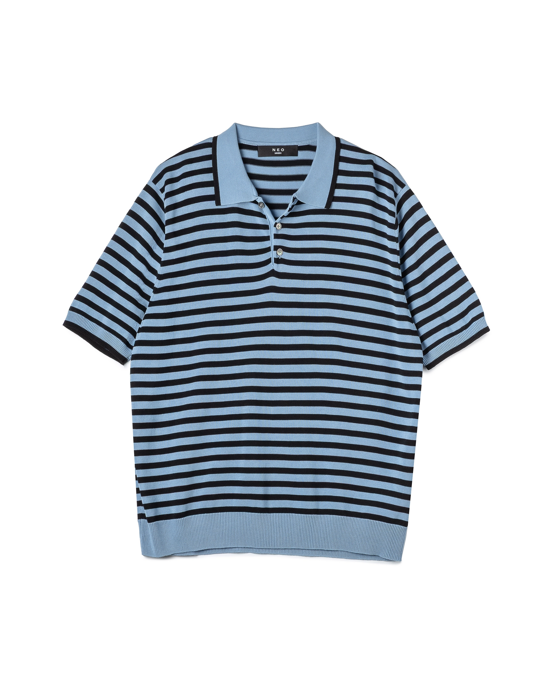 Fine-Stripe Knit Polo