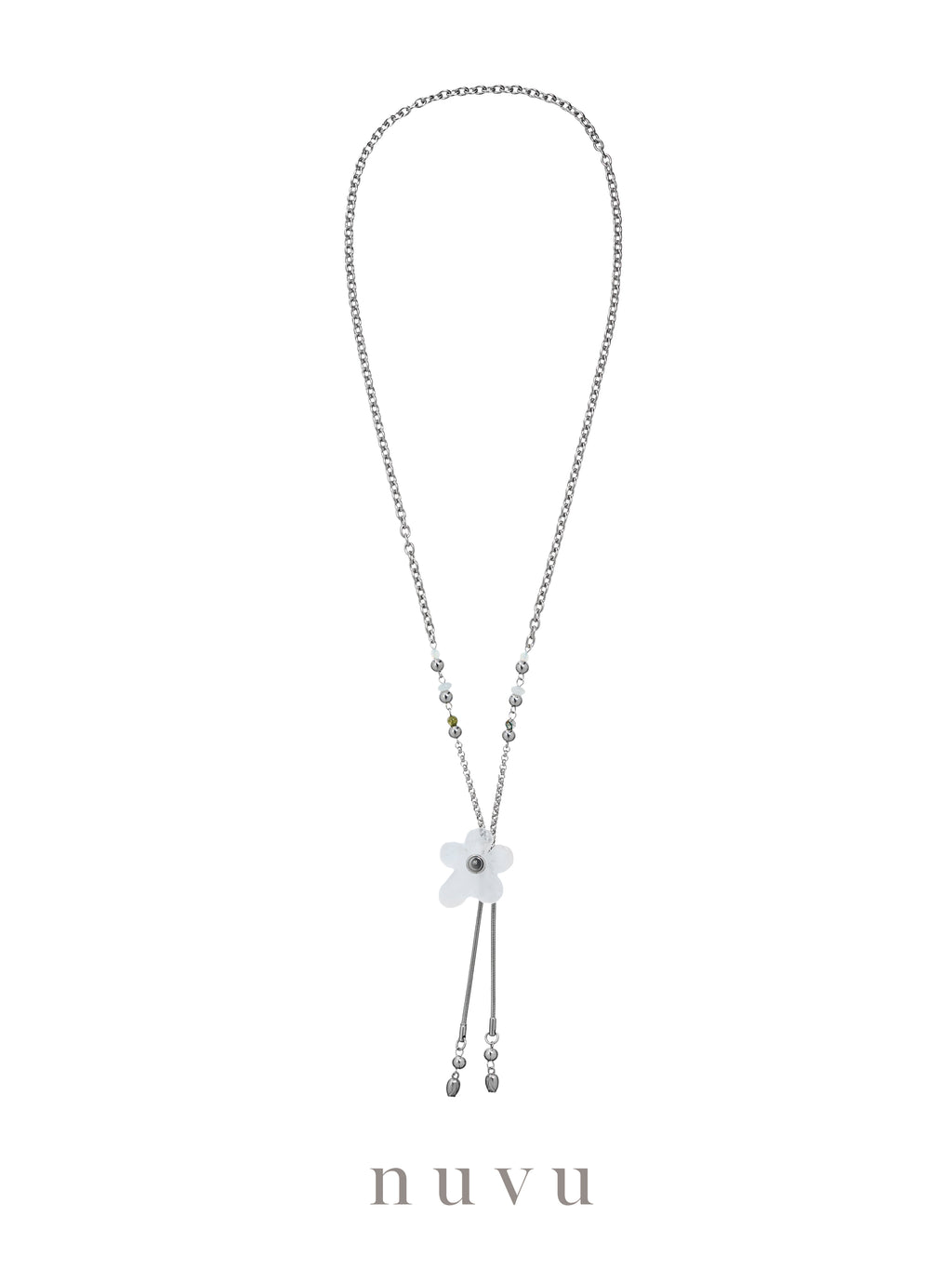 NUVU Voice of Flower Collection White Bloom Necklace 66cm