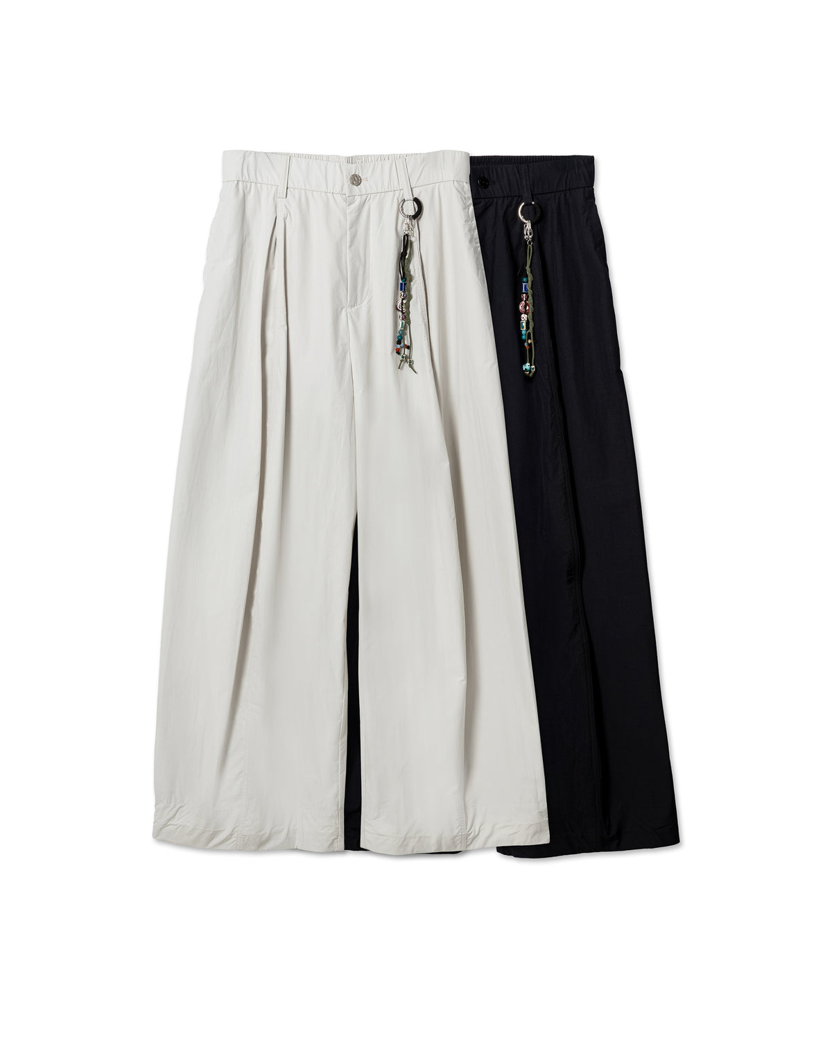 Relaxed pleated wide-leg trousers