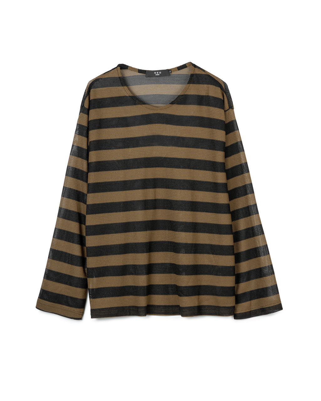 Technical Mesh Striped Top