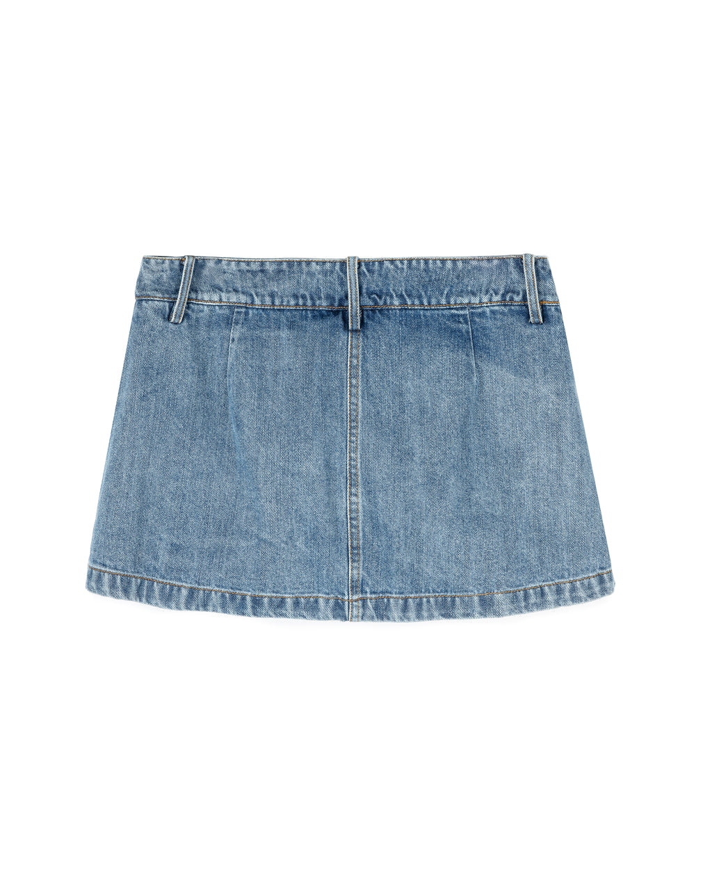Minimalist Raw Denim Mini Skort