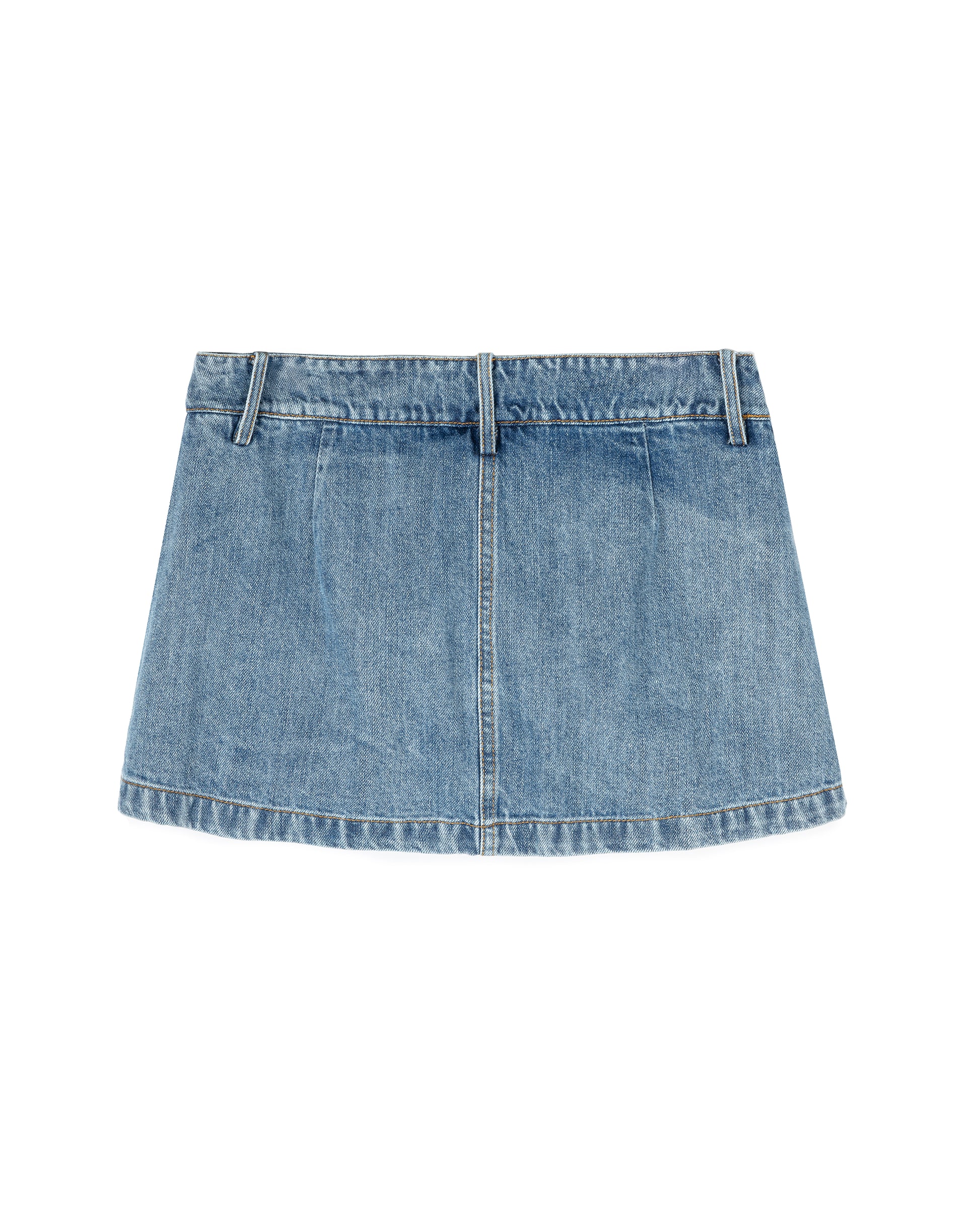 Minimalist Raw Denim Mini Skort