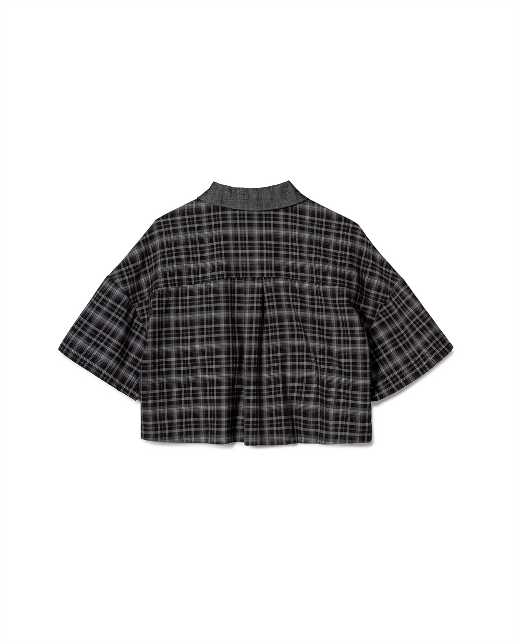 Panelled Plaid Cropped Jacket