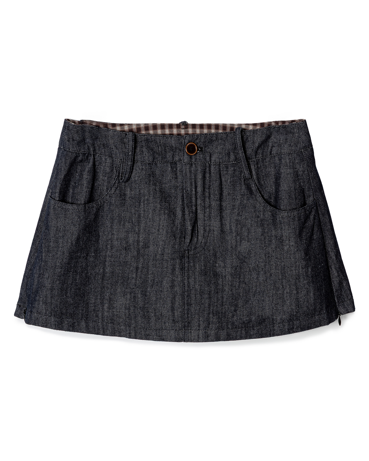 Minimalist Raw Denim Mini Skort
