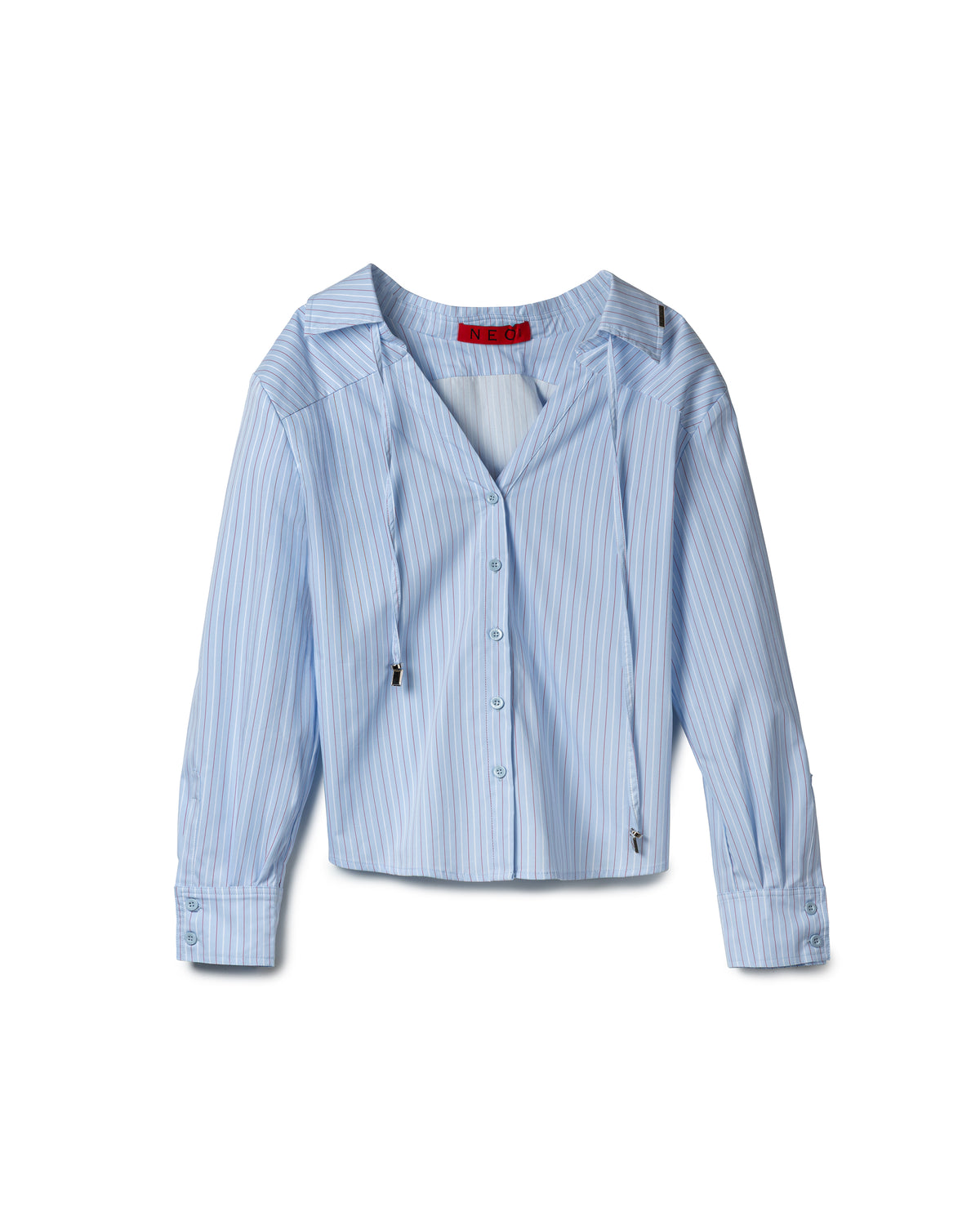 Vol.3 Ch.2 Minimalist Drawstring-Collar Poplin Blouse