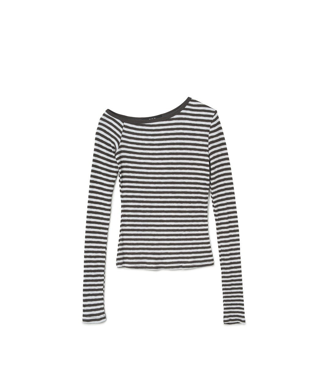Asymmetric Striped Knit Top