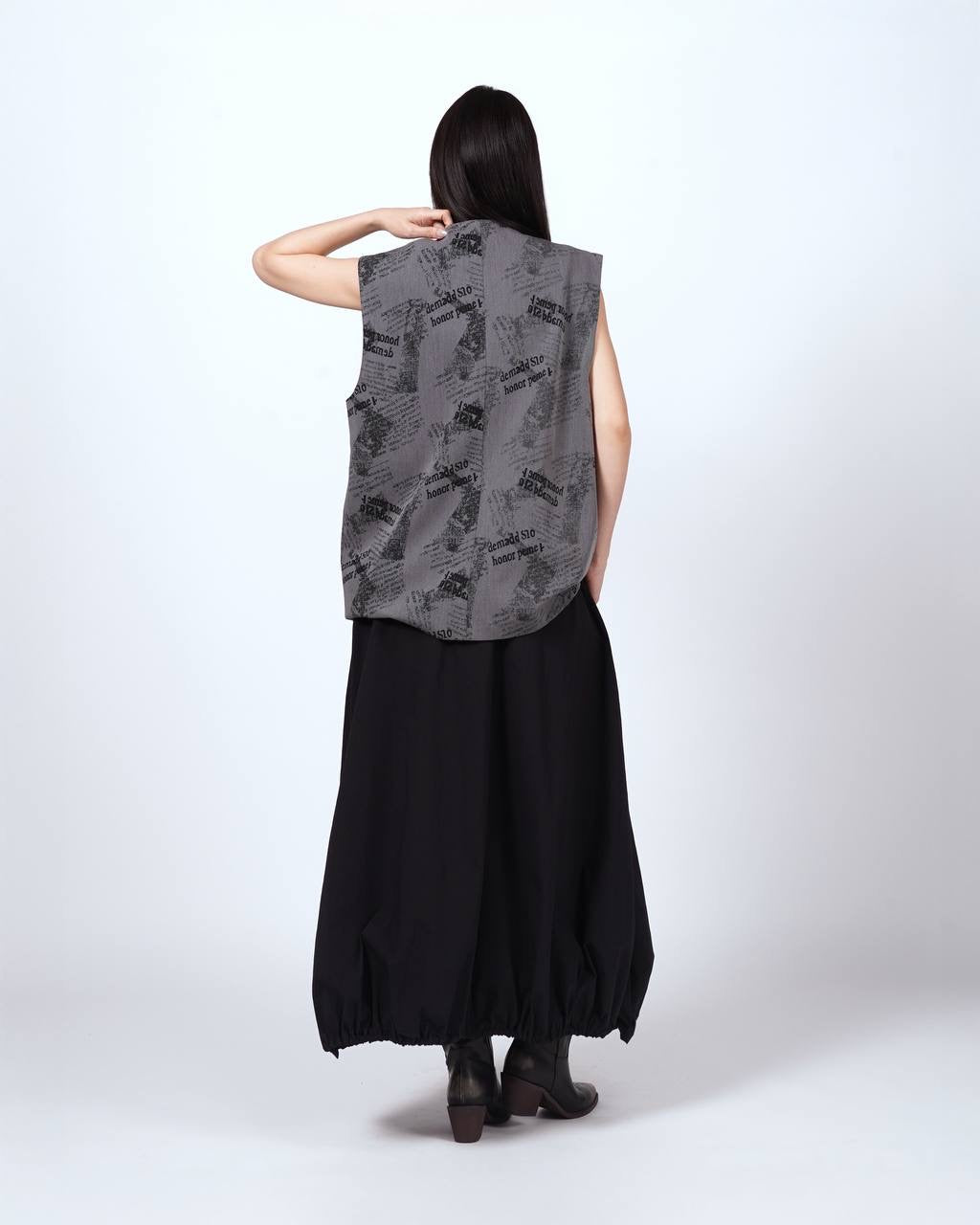 Typography Print Suit Vest
