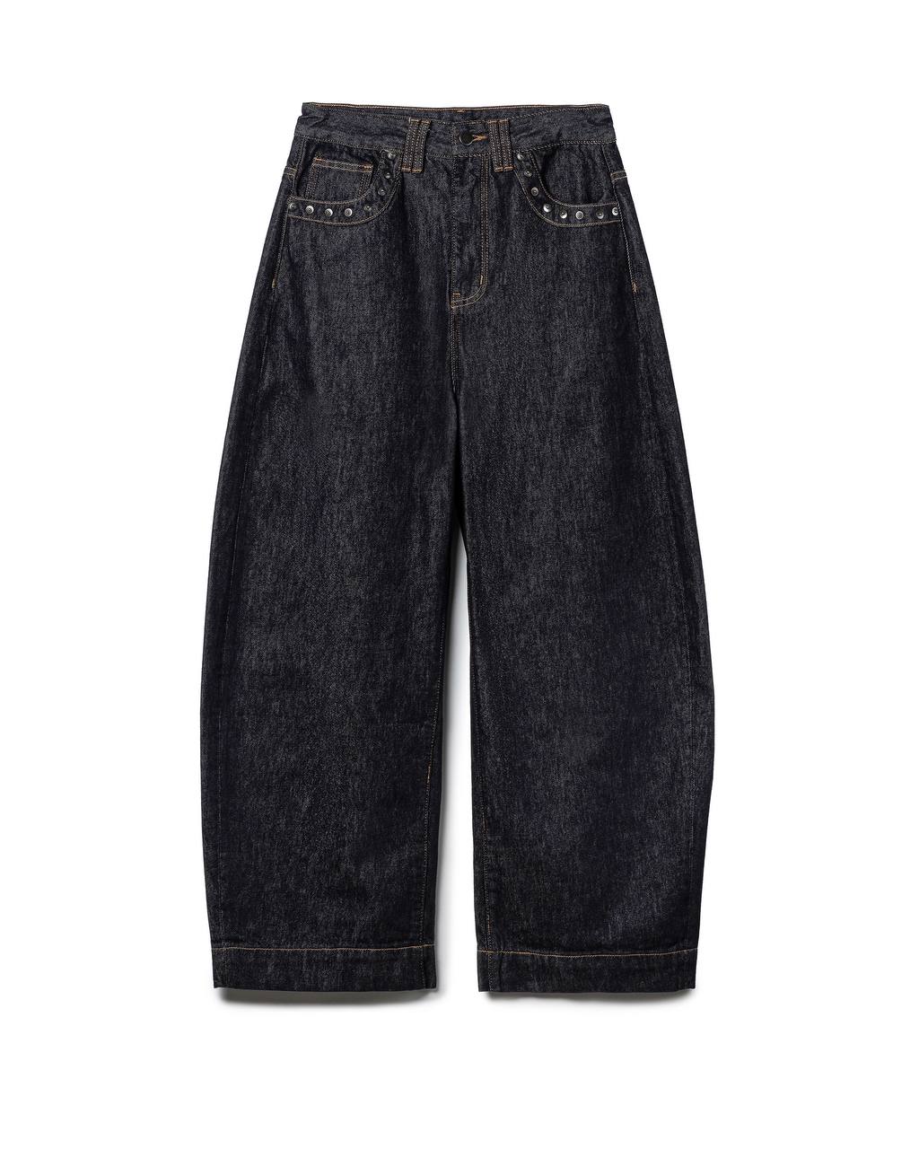 Curved Indigo Stud Jeans