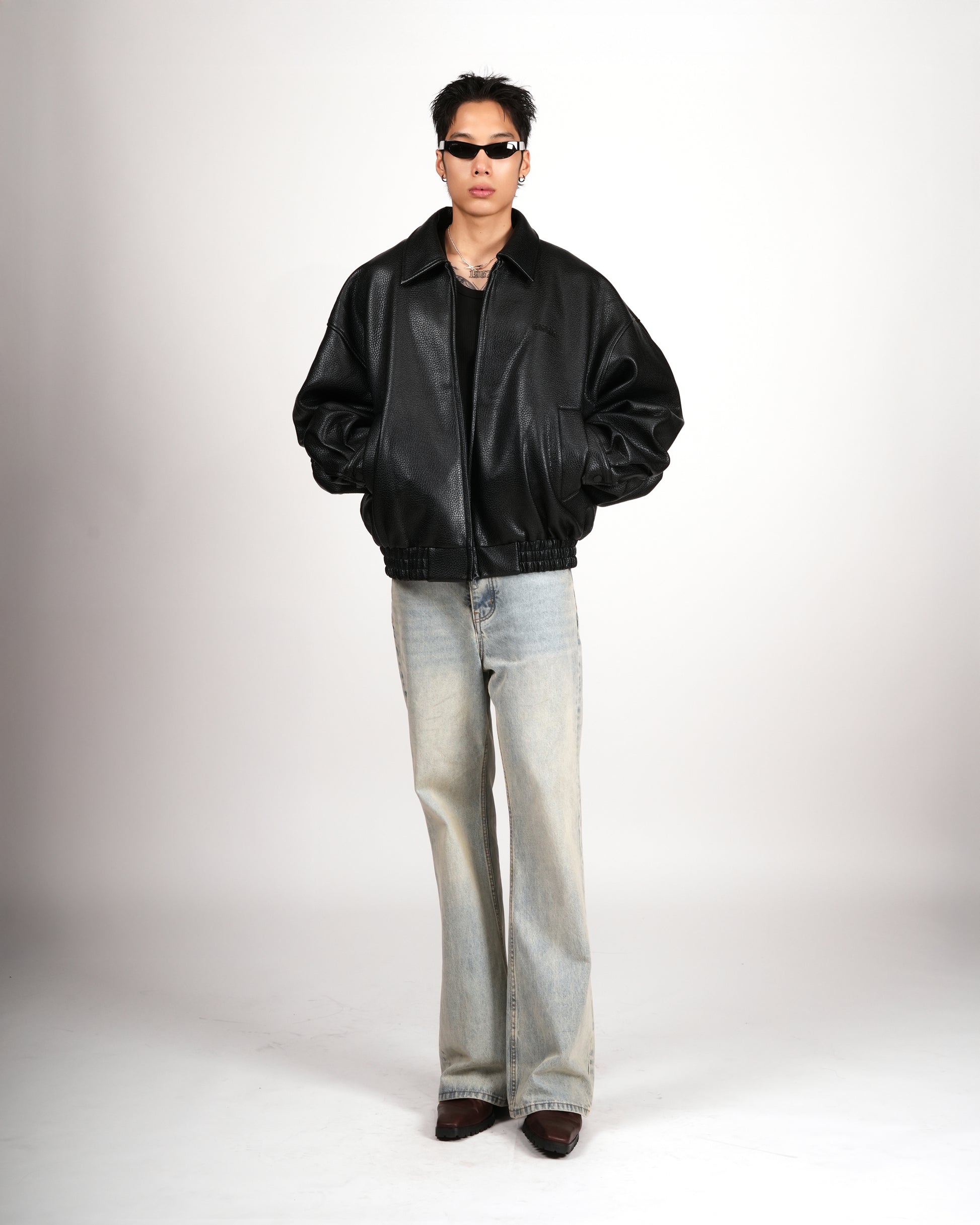 Leather Bomber Jacket