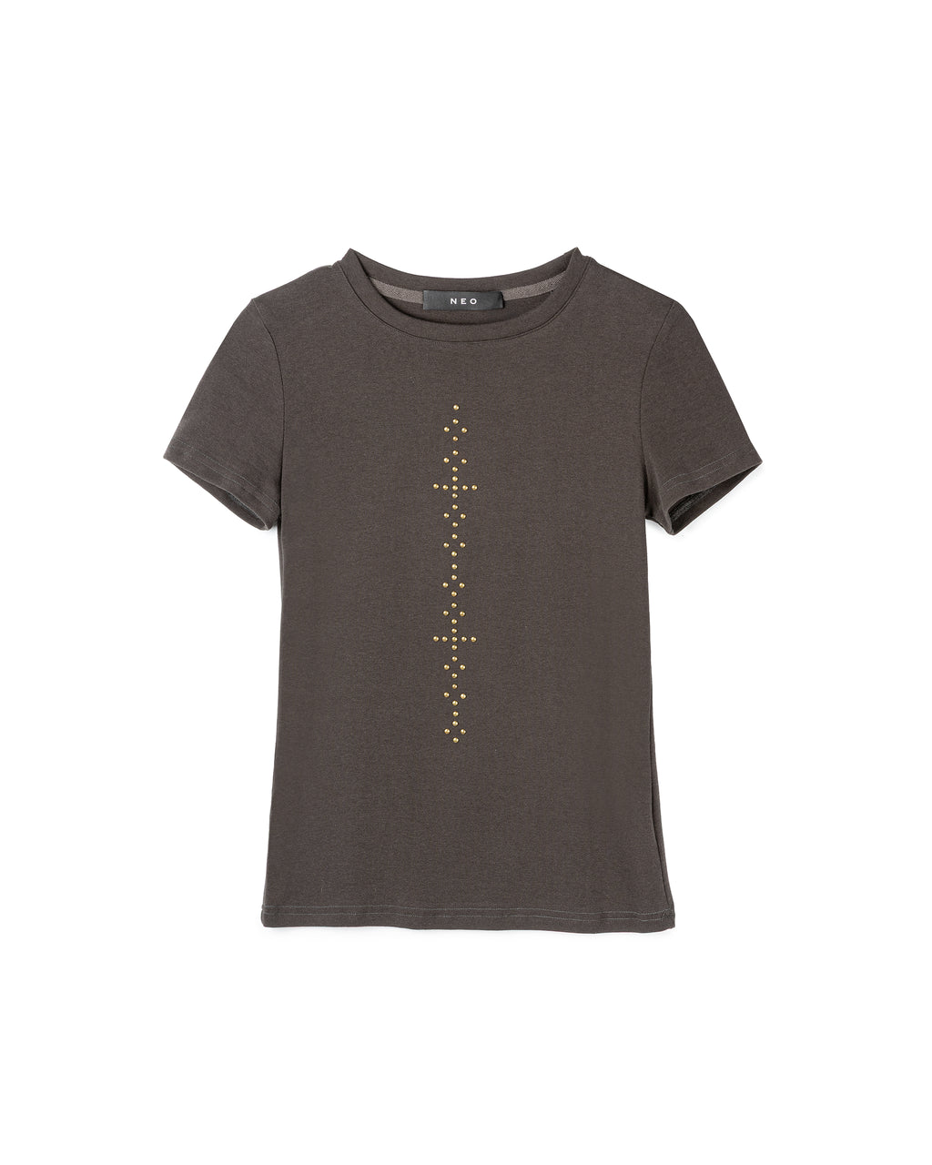 Fitted Studded-Detail T-Shirt