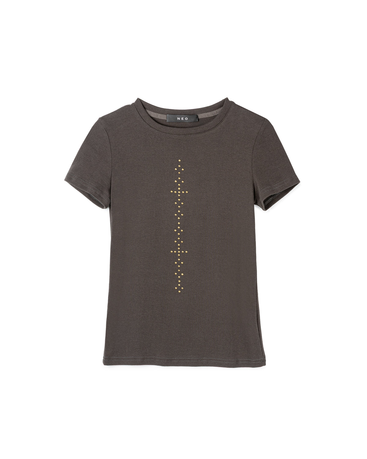 Fitted Studded-Detail T-Shirt