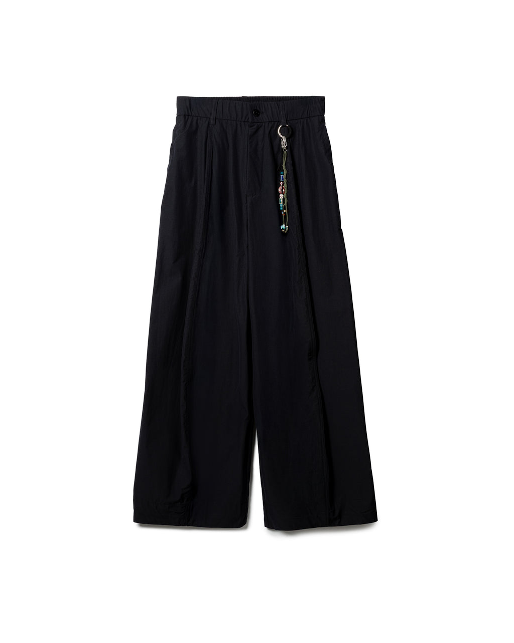 Relaxed pleated wide-leg trousers